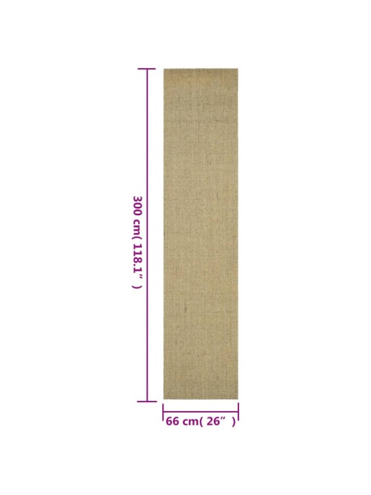 Vaip naturaalne sisal 66x300 cm, pruunikashall