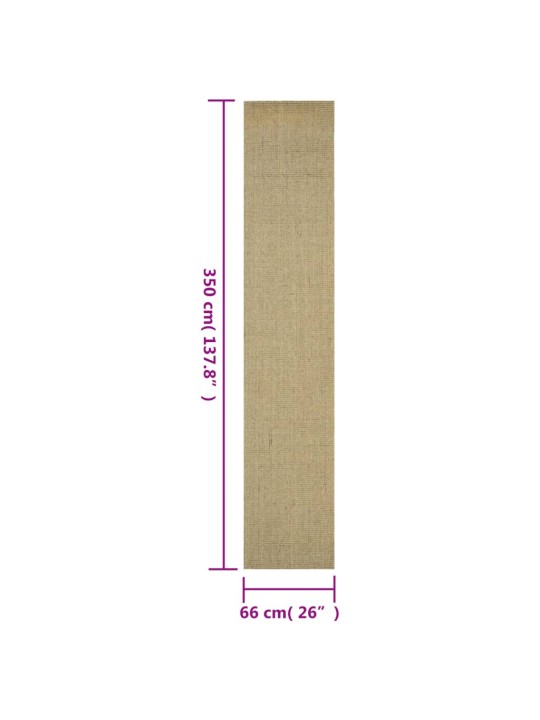 Vaip naturaalne sisal 66x350 cm, pruunikashall