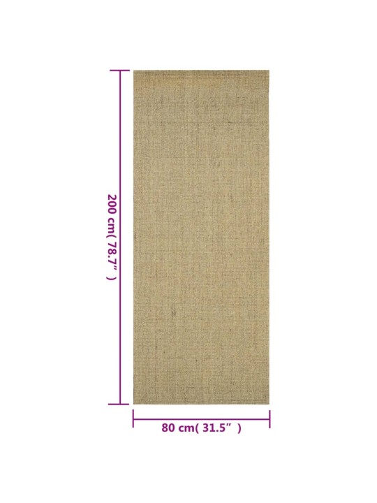 Vaip naturaalne sisal 80x200 cm, pruunikashall