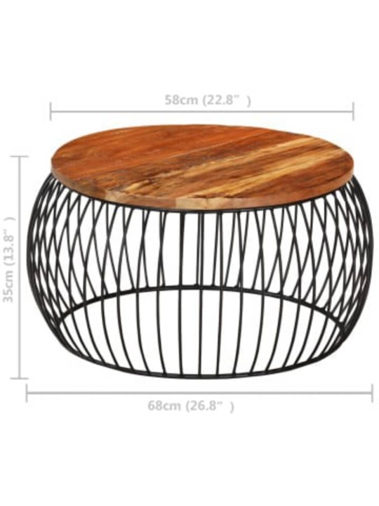 Kohvilaud, ø68 cm, taastatud puit