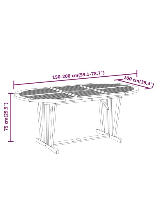 7-osaline aiamööbli komplekt, eukalüptipuit (3x316069+316072)