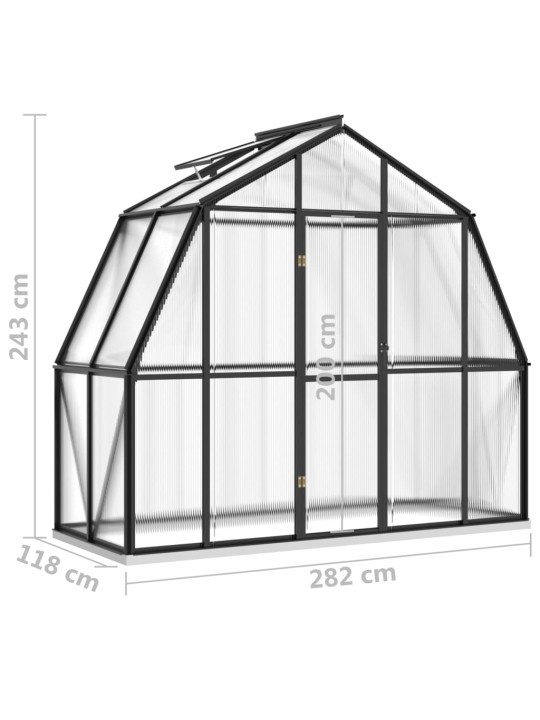 Kasvuhoone alusraamiga, antratsiithall, 3,3 m², alumiinium