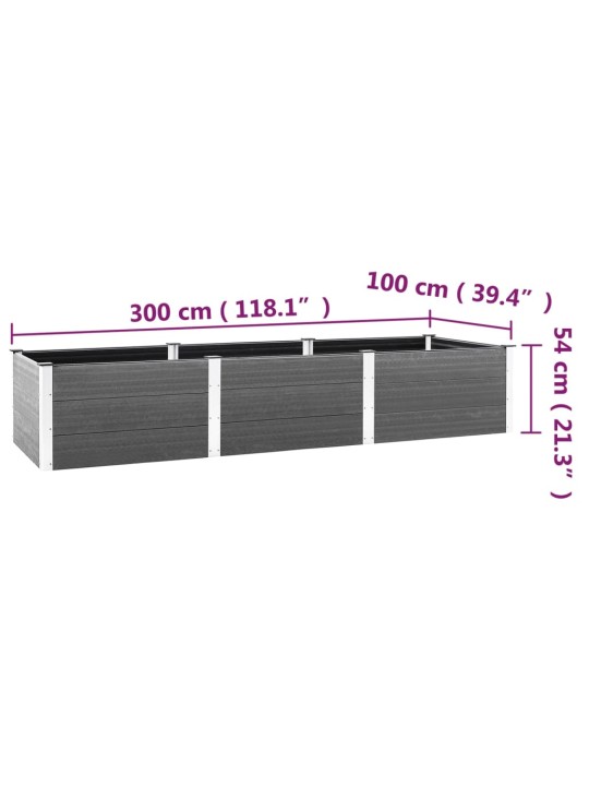 Aia taimekast, hall, 300x100x54 cm, wpc