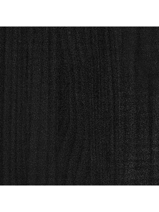 Voodiraam, must, männipuit, 90 x 200 cm