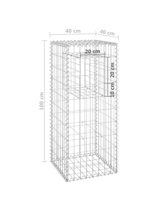 Gabioonkorvid 2 tk, 40 x 40 x 100 cm, raud