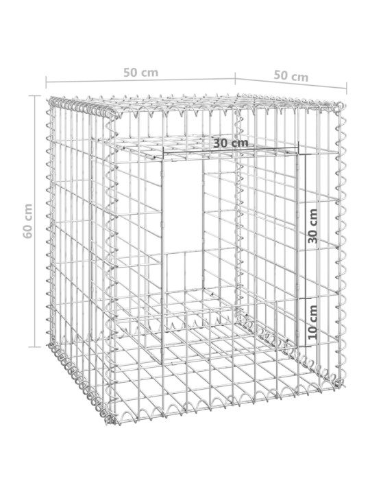 Gabioonkorvid 2 tk, 50 x 50 x 60 cm, raud