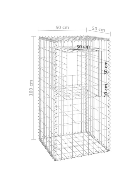 Gabioonkorvid 2 tk, 50 x 50 x 100 cm, raud