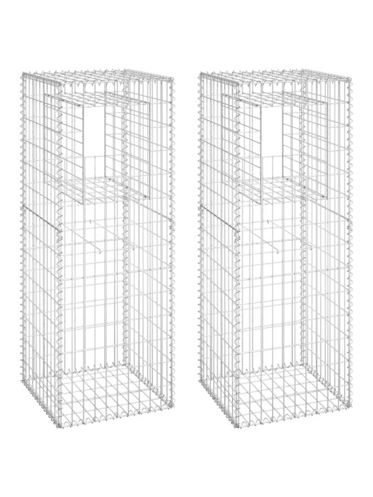 Gabioonkorvid 2 tk, 50 x 50 x 140 cm, raud