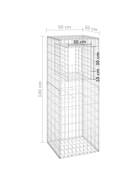 Gabioonkorvid 2 tk, 50 x 50 x 140 cm, raud