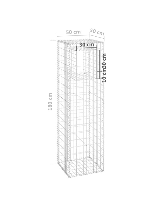 Gabioonkorvid 2 tk, 50 x 50 x 180 cm, raud