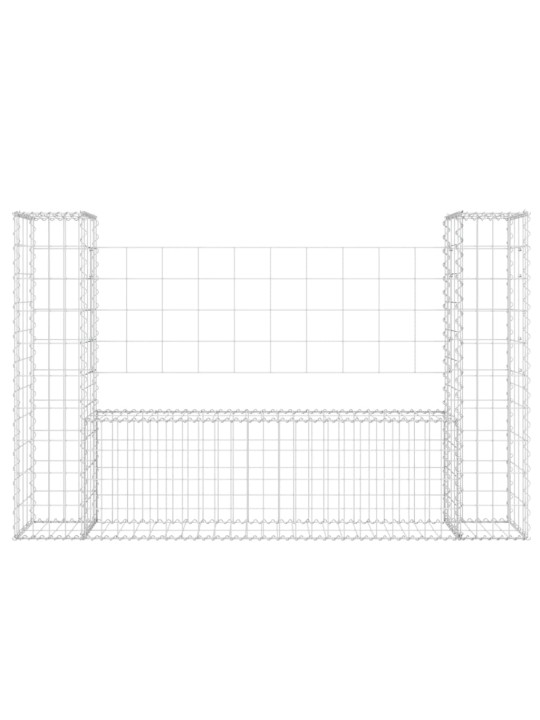 U-kujuline gabioonkorv 2 postiga, raud, 140x20x100 cm