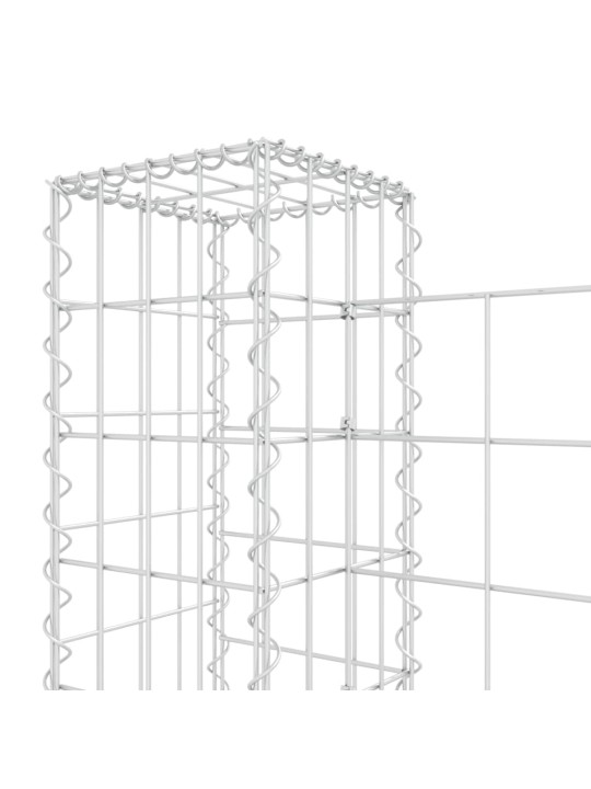 U-kujuline gabioonkorv 3 postiga, raud, 260x20x100 cm