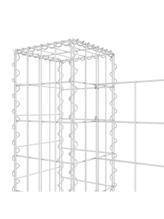 U-kujuline gabioonkorv 5 postiga, raud, 500x20x100 cm