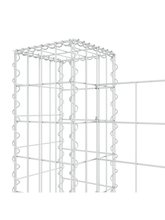 U-kujuline gabioonkorv 6 postiga, raud, 620x20x100 cm