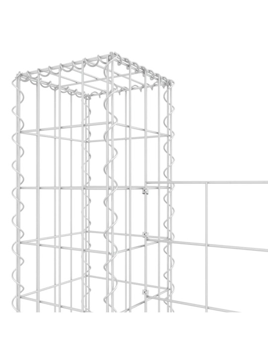 U-kujuline gabioonkorv 5 postiga, raud, 500x20x200 cm