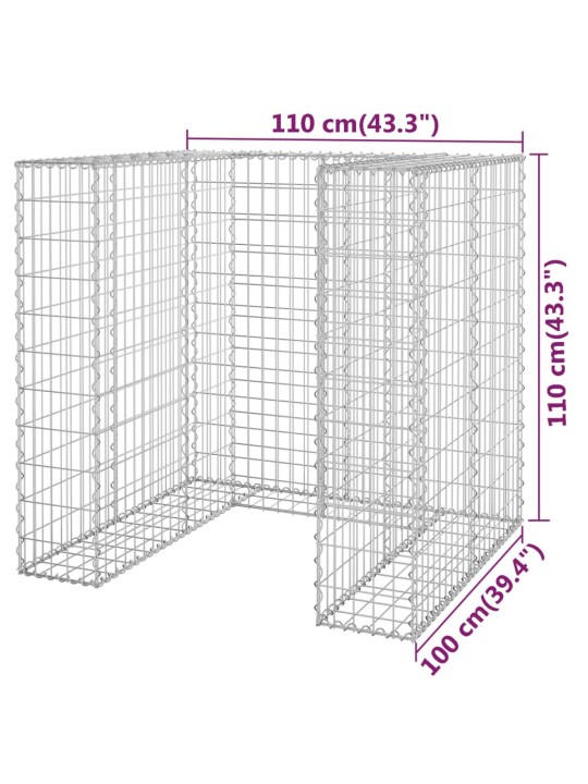 Gabioonsein prügikastile, tsingitud teras, 110x100x110 cm