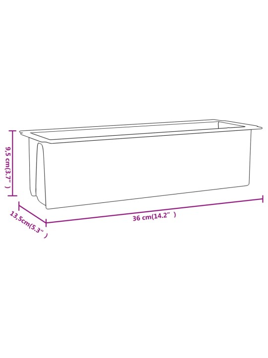 Lillekastid euroalustele 12 tk hall 36x13,5x9,5 cm pp