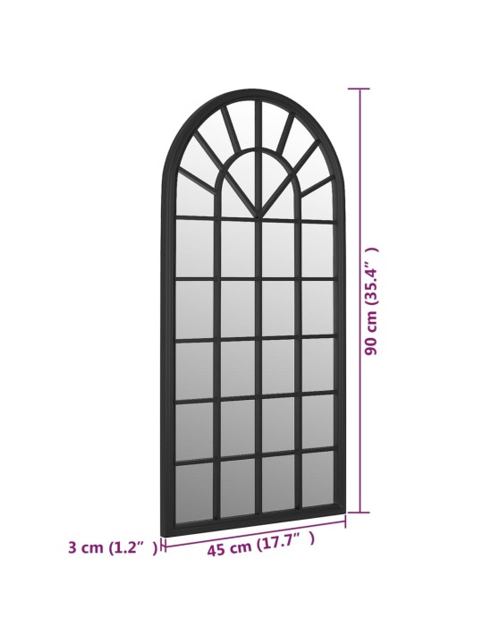 Aiapeegel, must, 90x45 cm, raud, õues kasutamiseks