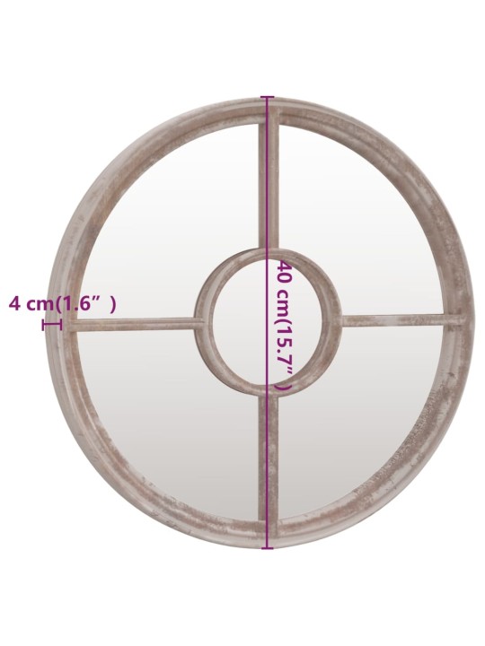 Aiapeegel, beež, 40x4 cm, ümmargune, õues kasutamiseks