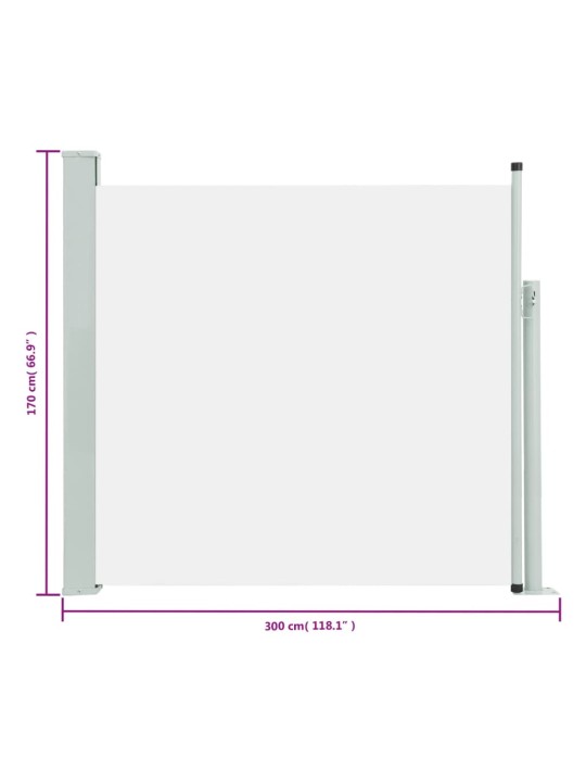 Lahtitõmmatav terrassi külgsein, 170x300 cm, kreemjas