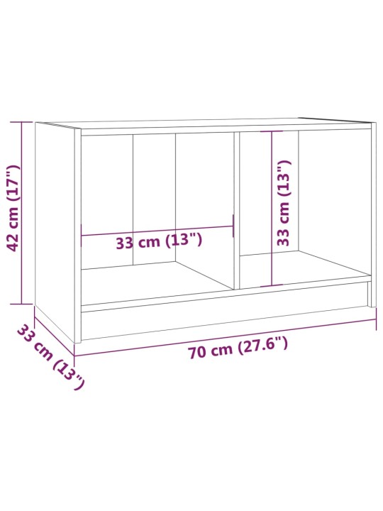 Telerikapp, must, 70x33x42 cm, täismännipuit