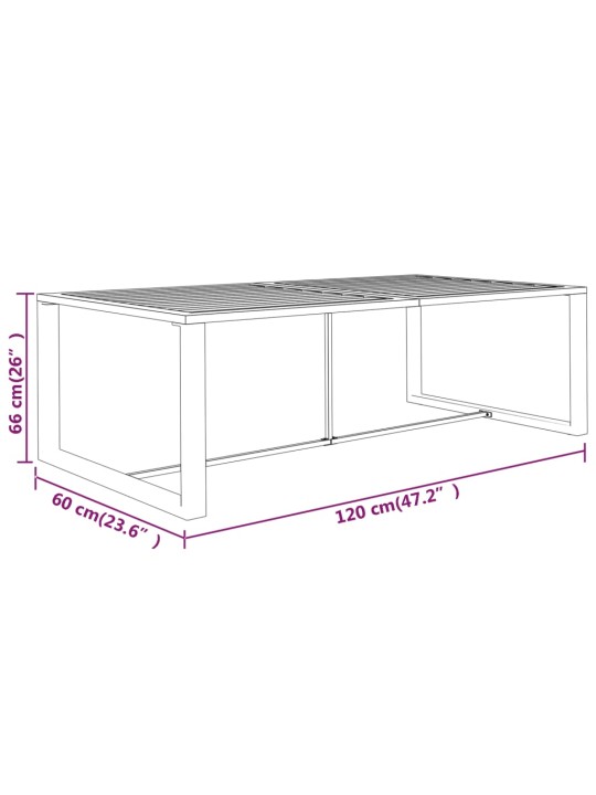 Õue söögilaud, antratsiithall, 120x60x66 cm alumiinium