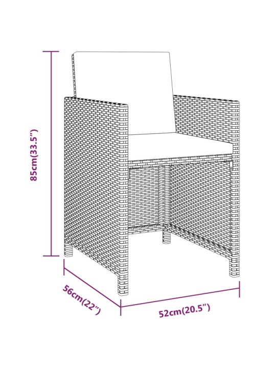 3-osaline aiamööbli komplekt patjadega, beež