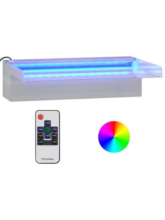 Purskkaevu kosk rgb LED-tuledega, roostevaba teras, 30 cm