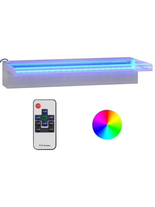 Purskkaevu kosk rgb LED-tuledega, roostevaba teras, 45 cm