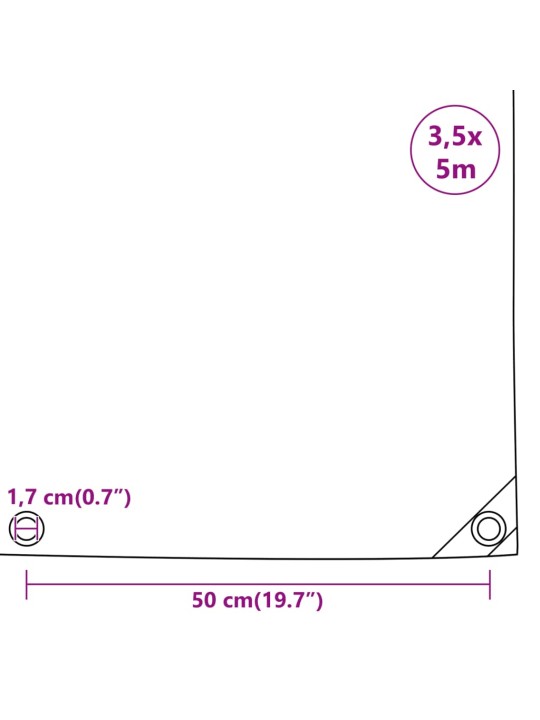 Present, 650 g/m², 3,5 x 5 m, must