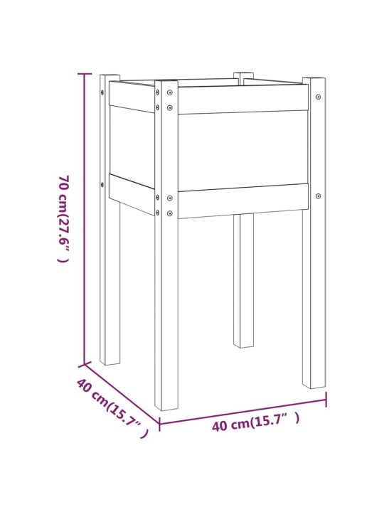 Aia taimekast 2 tk, 40 x 40 x 70 cm, toekas männipuit