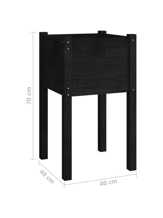 Aia taimekast, must, 40 x 40 x 70 cm, toekas männipuit