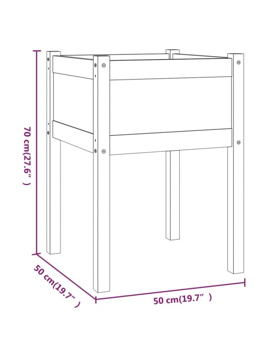 Aia taimekast 2 tk, 50 x 50 x 70 cm, toekas männipuit