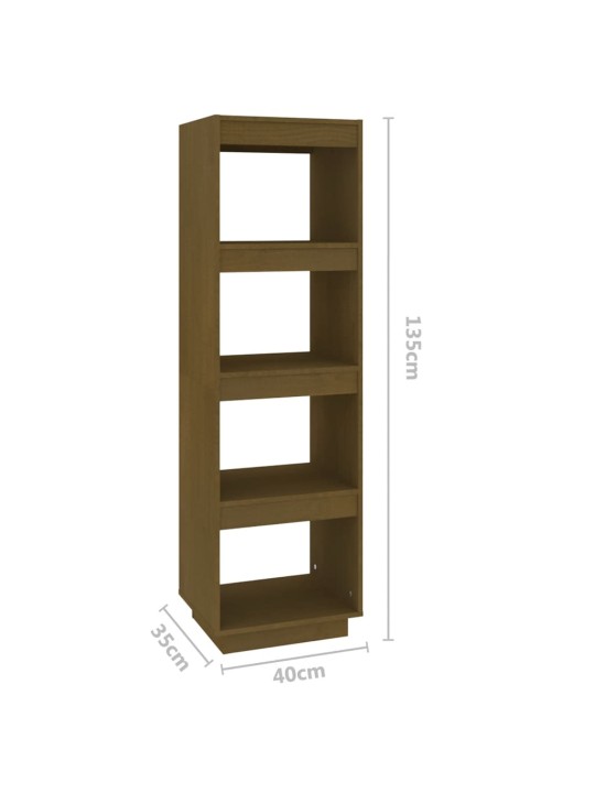 Raamaturiiul/ruumijagaja, meepruun, 40x35x135 cm, männipuit