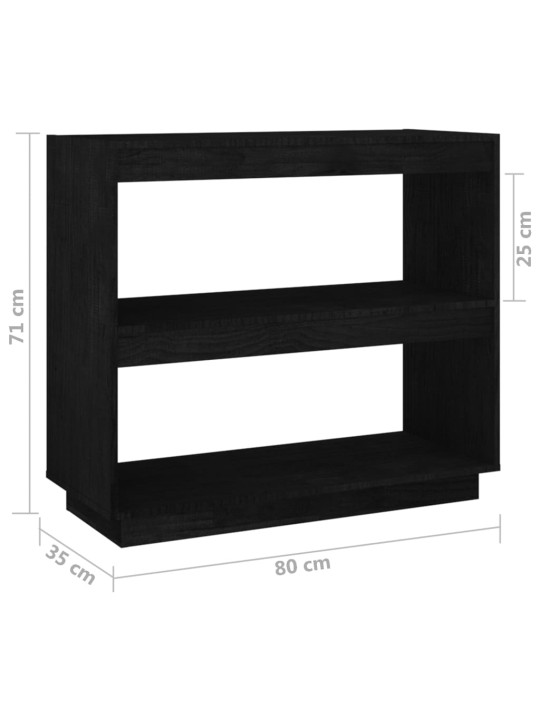 Raamatukapp, must, 80 x 35 x 71 cm, täismännipuit