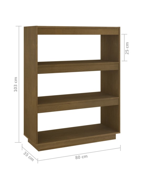 Raamaturiiul/ruumijagaja, meepruun, 80x35x103 cm, männipuit