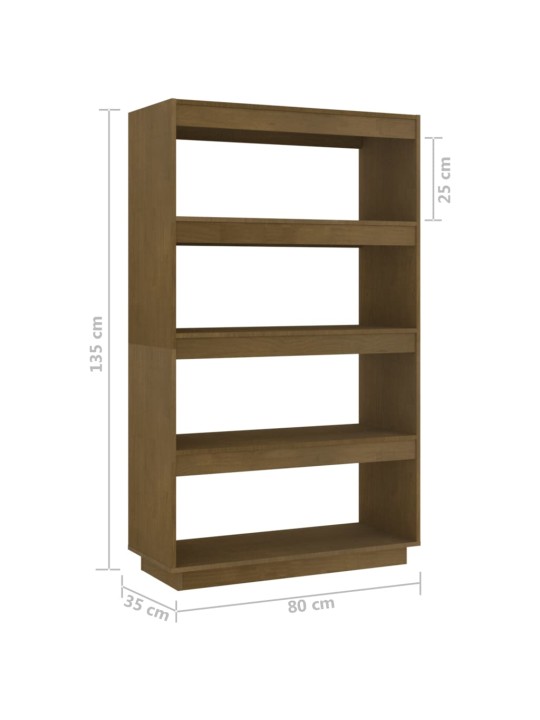 Raamaturiiul/ruumijagaja, meepruun, 80x35x135 cm, männipuit