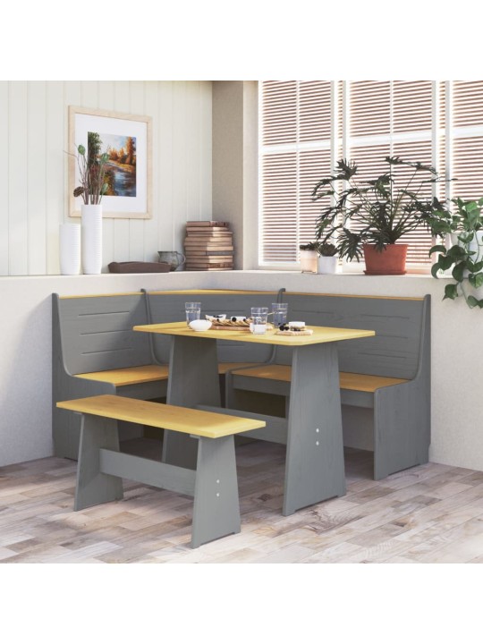 3-osaline söögilauakomplekt"reine", meekarva ja hall, männipuit