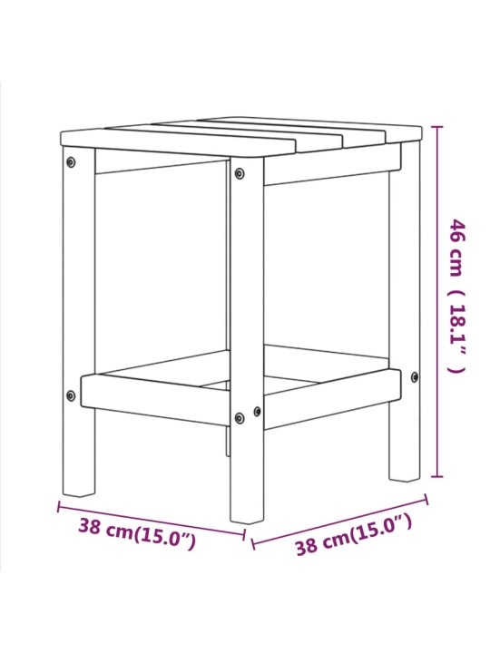 Aialaud adirondack, valge, 38 x 38 x 46 cm, hdpe