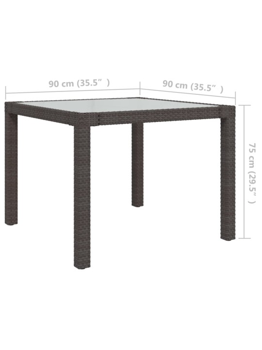 3-osaline aiamööblikomplekt, polürotang, pruun