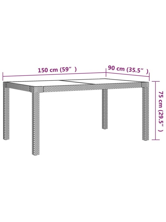 5-osaline aiamööbli komplekt patjadega, polürotang, must