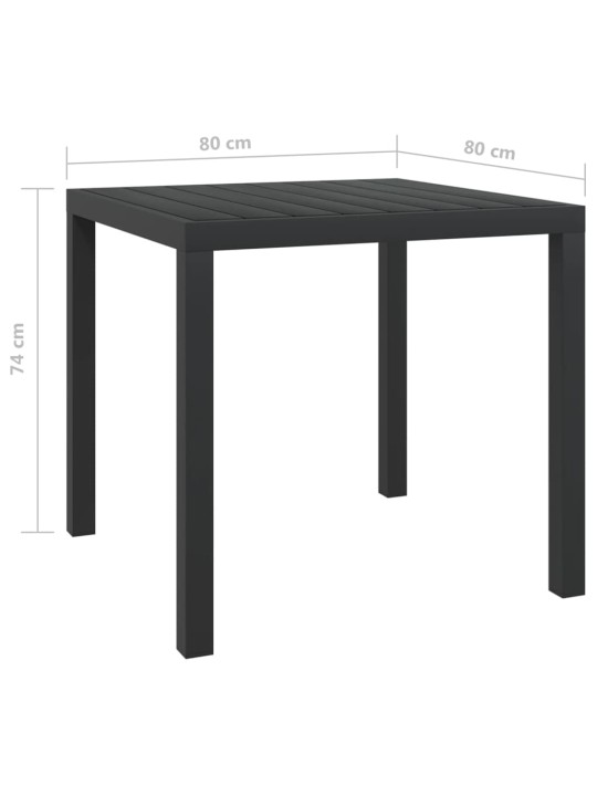 5-osaline aiamööbli komplekt patjadega, must, polürotang