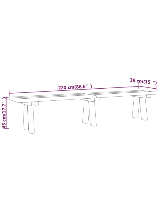 Aiapink, 220 cm, immutatud männipuit