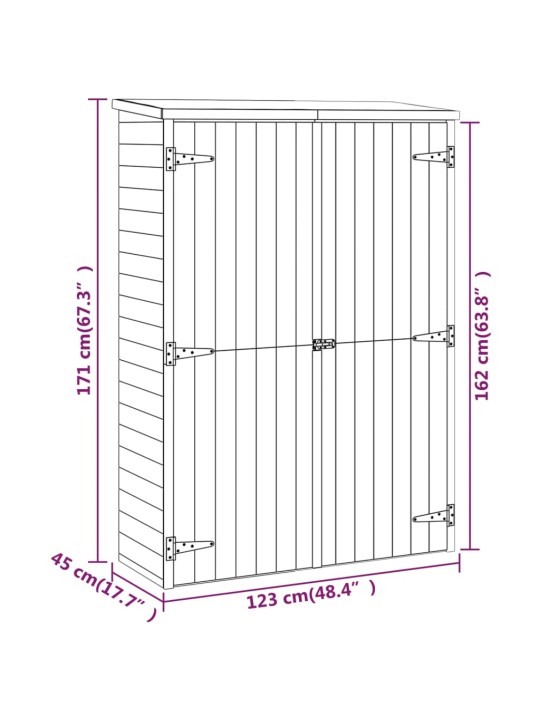 Aia tööriistakuur, 123x45x171 cm, immutatud männipuit