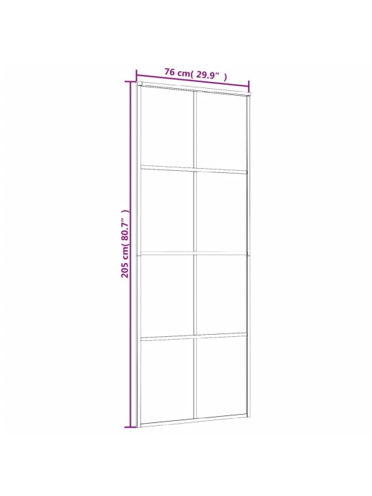 Lükanduks must 76x205 cm esg klaas ja alumiinium