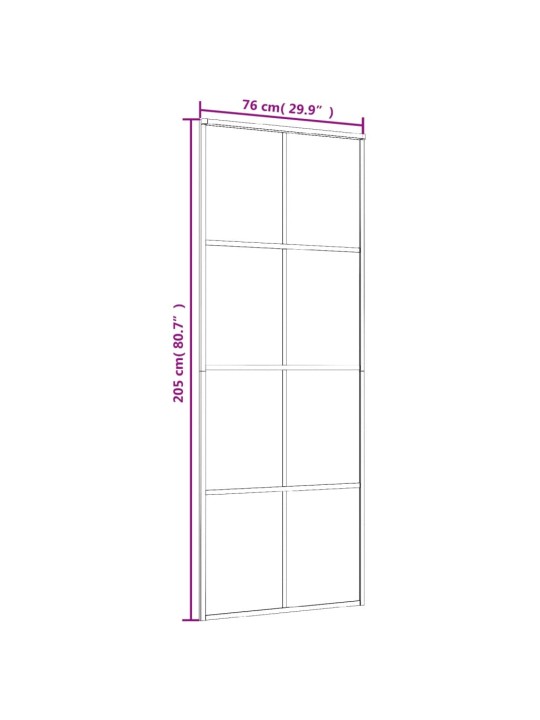 Liuguks, esg-klaas ja alumiinium, 76 x 205 cm, valge