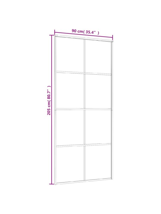 Liuguks, esg-klaas ja alumiinium, 90 x 205 cm, valge