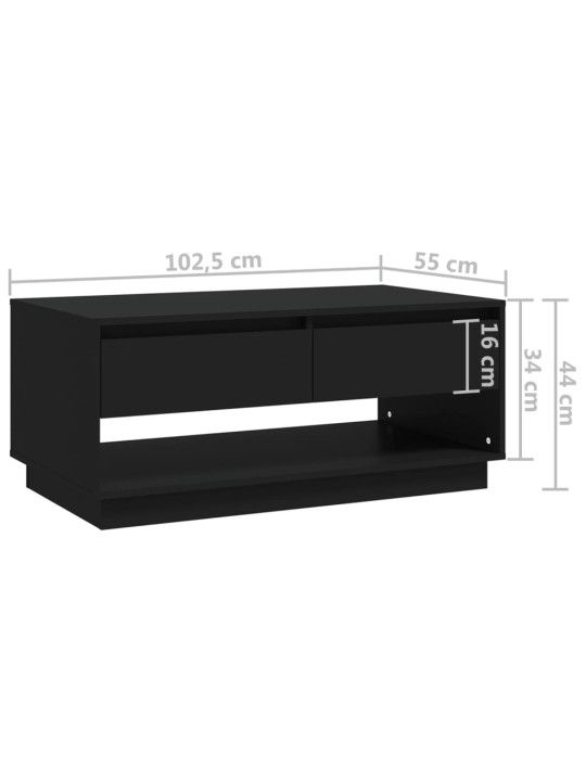 Kohvilaud, must, 102,5 x 55 x 44 cm, puitlaastplaat