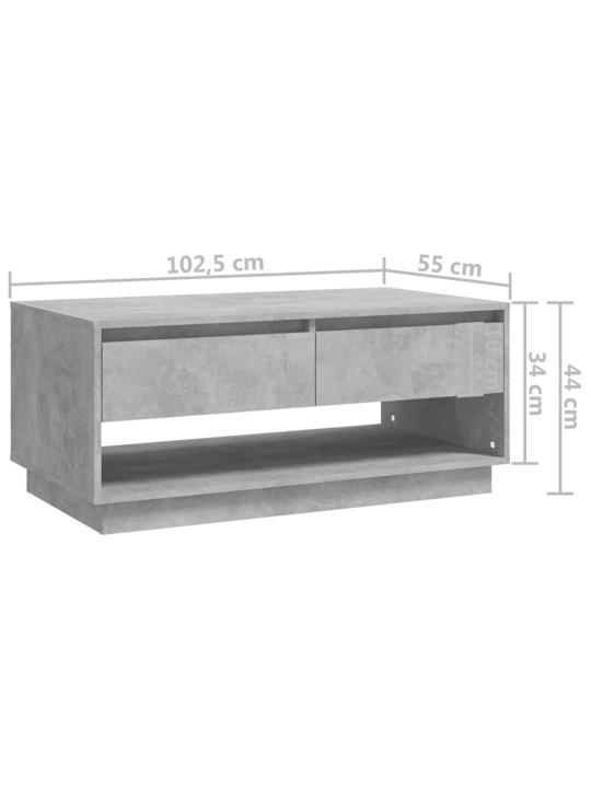 Kohvilaud, betoonhall, 102,5 x 55 x 44 cm, puitlaastplaat