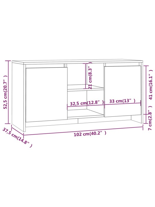 Telerialus, sonoma tamm, 102 x 37,5 x 52,5 cm, puitlaastplaat